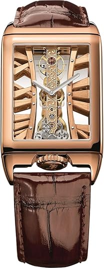 Corum Unisex Golden Bridge Alligator Leather Band Rose Gold Case Mechanical Watch 113.050.55/0F02 MX55R