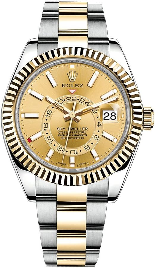 Rolex Sky-Dweller Automatic Men’s 18k Yellow Gold Champagne Dial Oyster Watch 326933