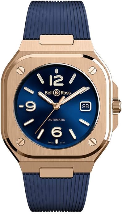 Bell & Ross BR 05 Rose Gold with Dark Electric Blue Dial Automatic Watch BR05A-BLU-PG/SRB
