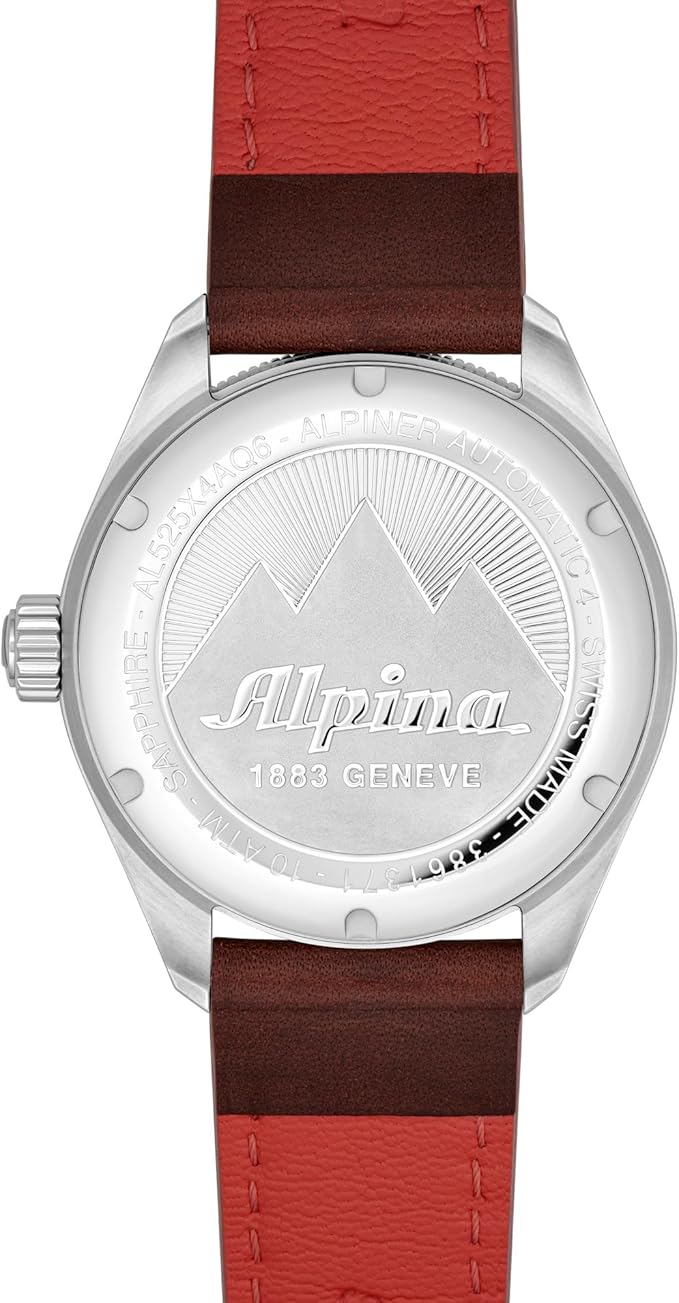 Alpina Mens Alpiner Automatic Silver Stainless Steel Case and Brown Leather Strap Watch, Blue Dial Style:AL-525N4AQ6