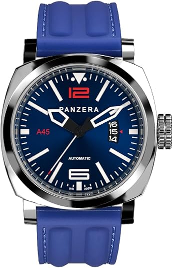 Panzera Aquamarine 45 Stainless Steel Divers Watch - Analog Water Resistant Watch - Japanese NH35 Automatic Movement - Designed and Assembled in Australia