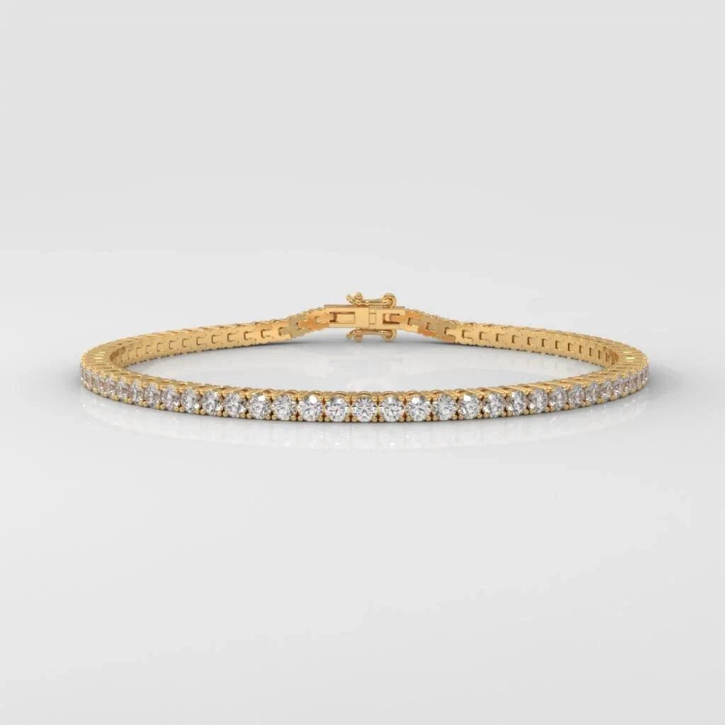 14K Gold Tennis Bracelet 4CT Round Brilliant Cut Lab Grown Diamond