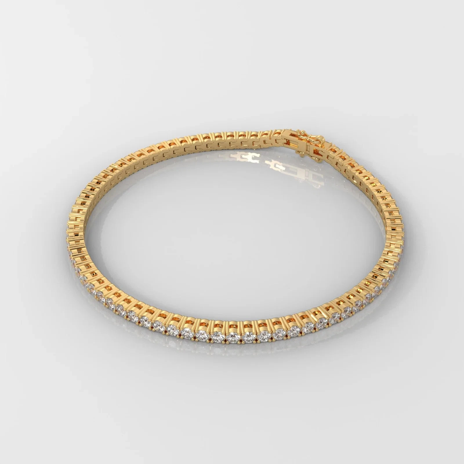 14K Gold Tennis Bracelet 4CT Round Brilliant Cut Lab Grown Diamond