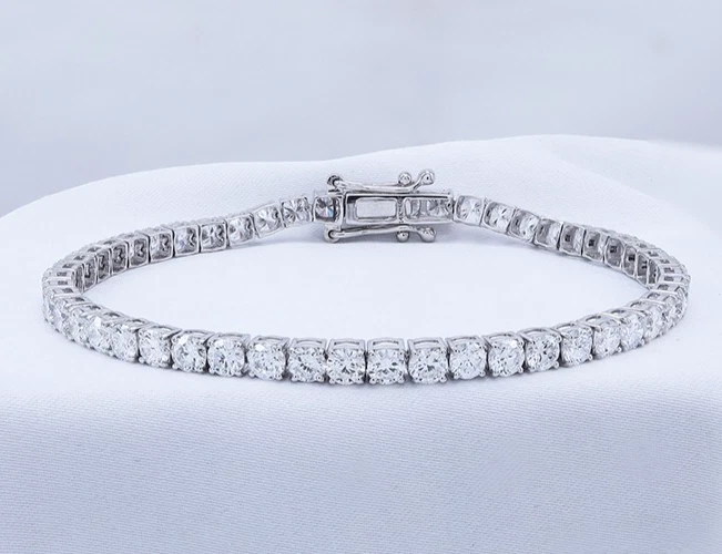 6.00 Ct TW Round Diamond 7 Tennis Bracelet 14k White Gold Lab Grown D/F VS