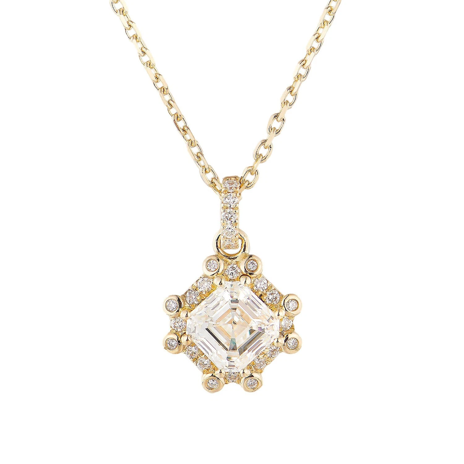 1.148 CTW 14K Yellow Gold Lab Grown Diamond Necklace Pendant MZ71084
