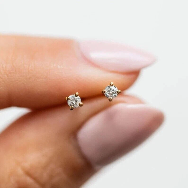 Natural Diamond 0.20Ct Round Cut Star Stud Earrings in 14K Yellow Gold jewelxpress-diamonds jewelxpress-diamonds (1059)