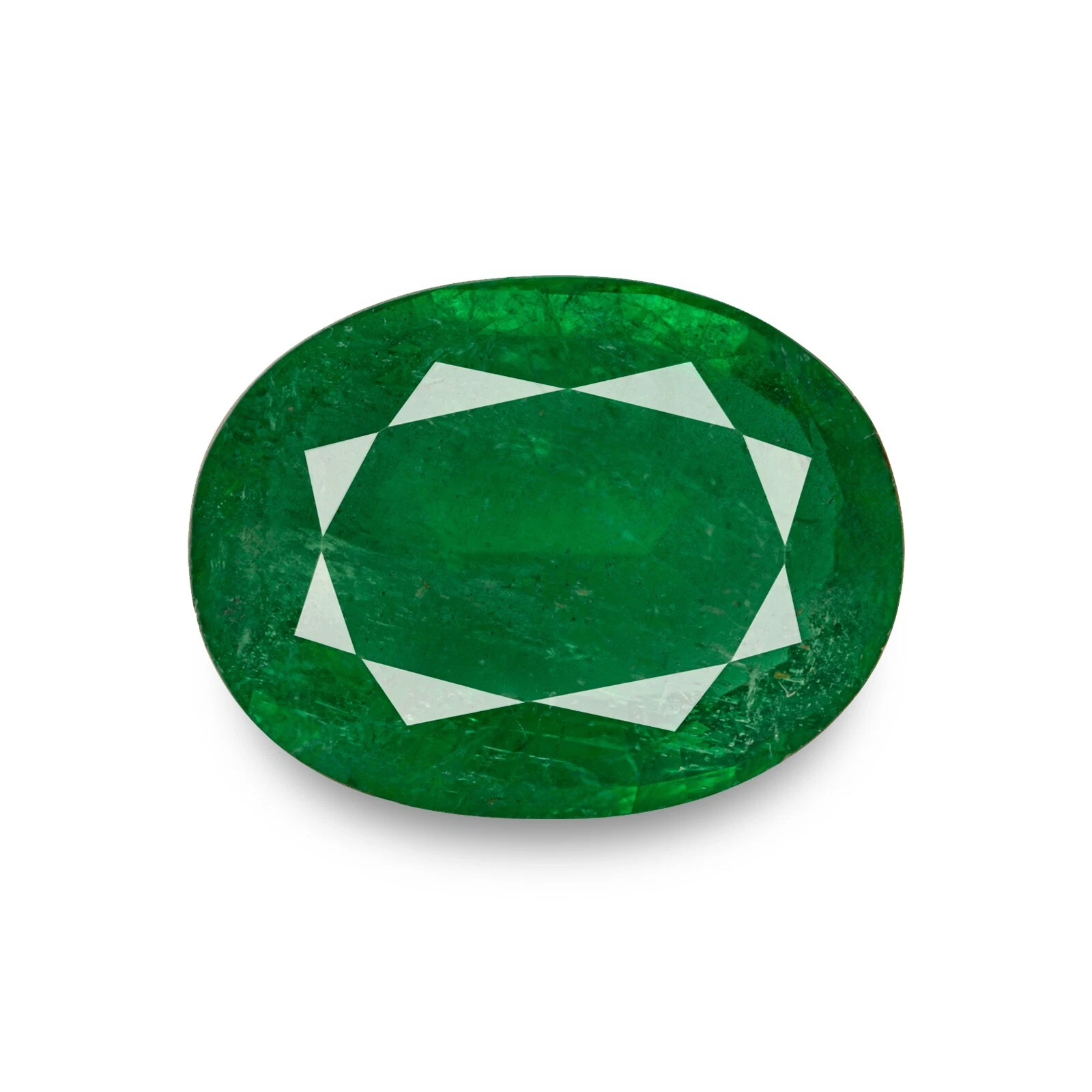 ZAMBIAN Emerald 9.04 Ct. Natural INTENSE GREEN Oval TRANSPARENT Loose Gemstone